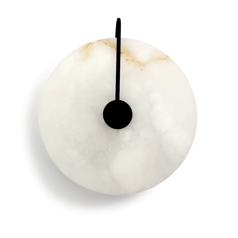 Luxury Hotel Restaurant Alabaster Wall Sconce Modern Bedside round Marble LED Wall Lamp for Bedroom Living Room Corridor Hallway