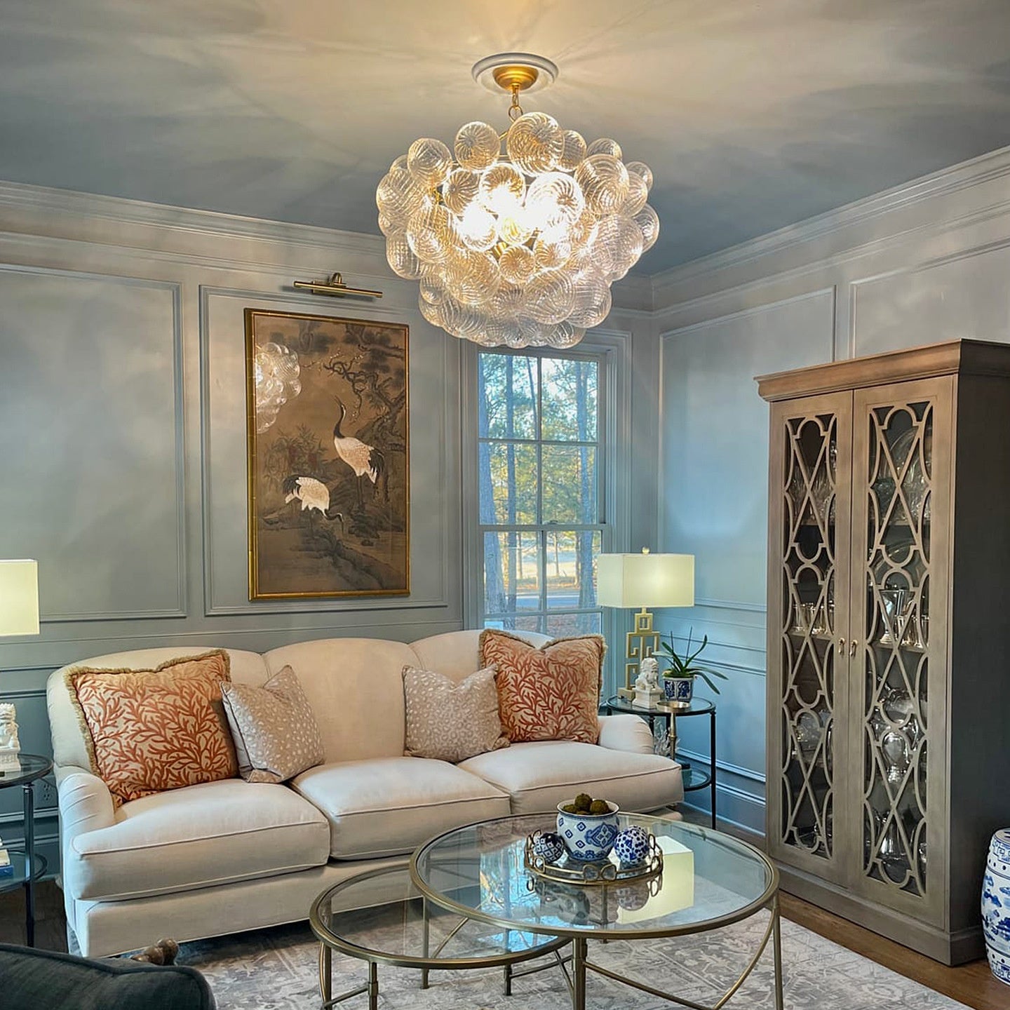 Aurelia Swirl Glass Bubble Chandelier