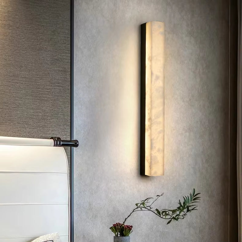 Cuboid Alabaster Wall Sconce Lamp LED Modern Rectangular Hanging Light for Living Room,Balcony,Terrace