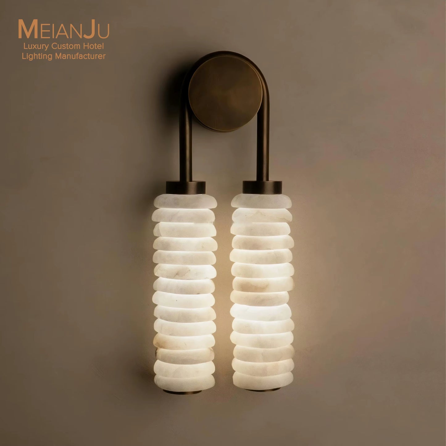 Luxury Natural Copper Alabaster Wall Sconce Modern LED Wall Lamp Designer Decorative Lighting Hotel Corridor Villa