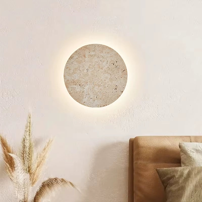 Natural Travertine Handmade Luxury Indoor Wall Lamp Eco-Friendly LED Decor Bedroom Bedside Living Room