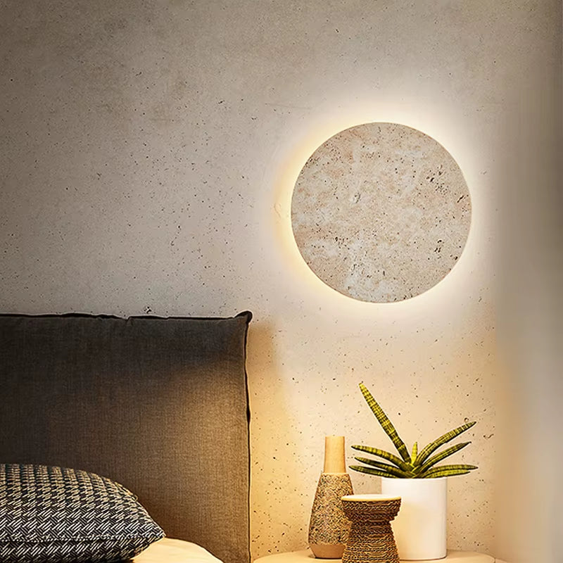 Natural Travertine Handmade Luxury Indoor Wall Lamp Eco-Friendly LED Decor Bedroom Bedside Living Room